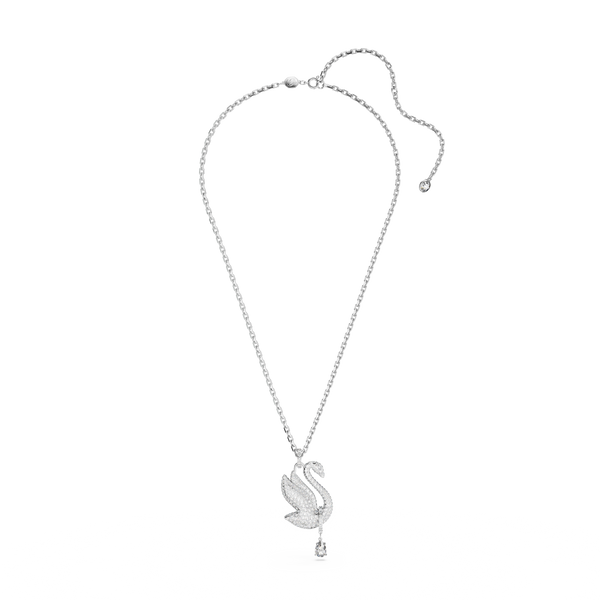 SWAROVSKI SWAROVSKI ICONIC SWAN NECKLACE, SWAN, LONG, WHITE, RHODIUM PLATED 5647546