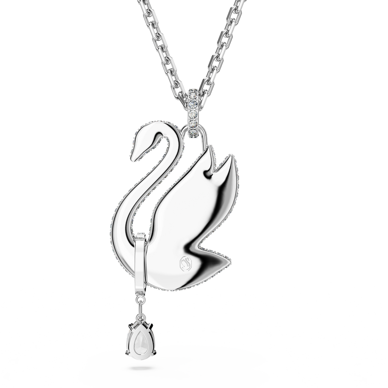 SWAROVSKI SWAROVSKI ICONIC SWAN NECKLACE, SWAN, LONG, WHITE, RHODIUM PLATED 5647546