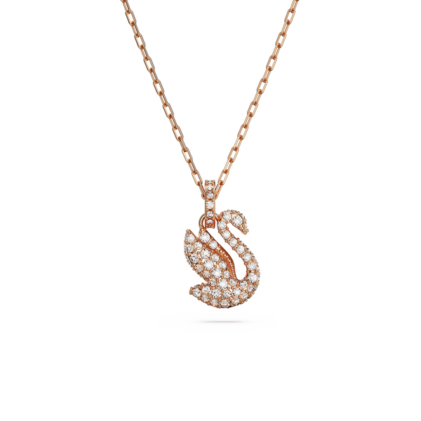 SWAROVSKI SWAROVSKI ICONIC SWAN PENDANT, SWAN, SMALL, WHITE, ROSE GOLD-TONE PLATED 5647555