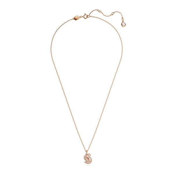 SWAROVSKI SWAROVSKI ICONIC SWAN PENDANT, SWAN, SMALL, WHITE, ROSE GOLD-TONE PLATED 5647555