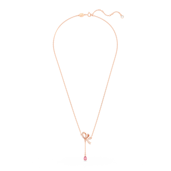 SWAROVSKI VOLTA Y PENDANT, BOW, PINK, ROSE GOLD-TONE PLATED 5647569