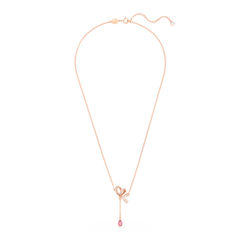 SWAROVSKI VOLTA Y PENDANT, BOW, PINK, ROSE GOLD-TONE PLATED 5647569