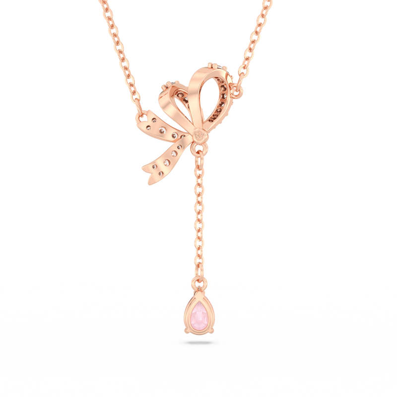 SWAROVSKI VOLTA Y PENDANT, BOW, PINK, ROSE GOLD-TONE PLATED 5647569