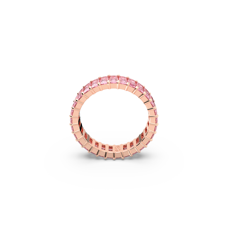 SWAROVSKI MATRIX RING, BAGUETTE CUT, PINK, ROSE GOLD-TONE PLATED