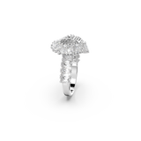 SWAROVSKI MATRIX COCKTAIL RING, MIXED CUTS, HEART, WHITE, RHODIUM PLATED