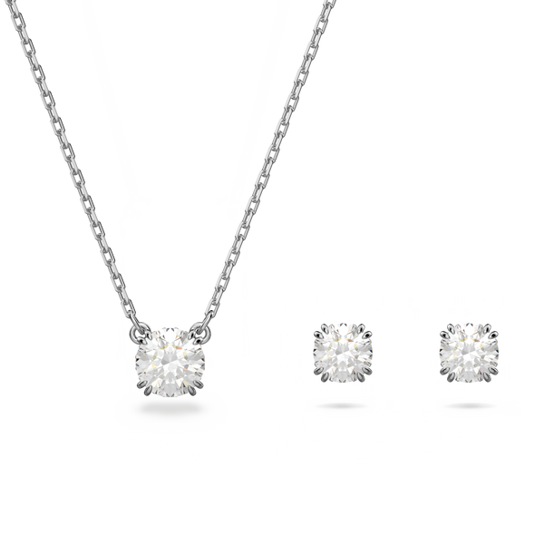 SWAROVSKI CONSTELLA SET, ROUND CUT, WHITE, RHODIUM PLATED 5647663