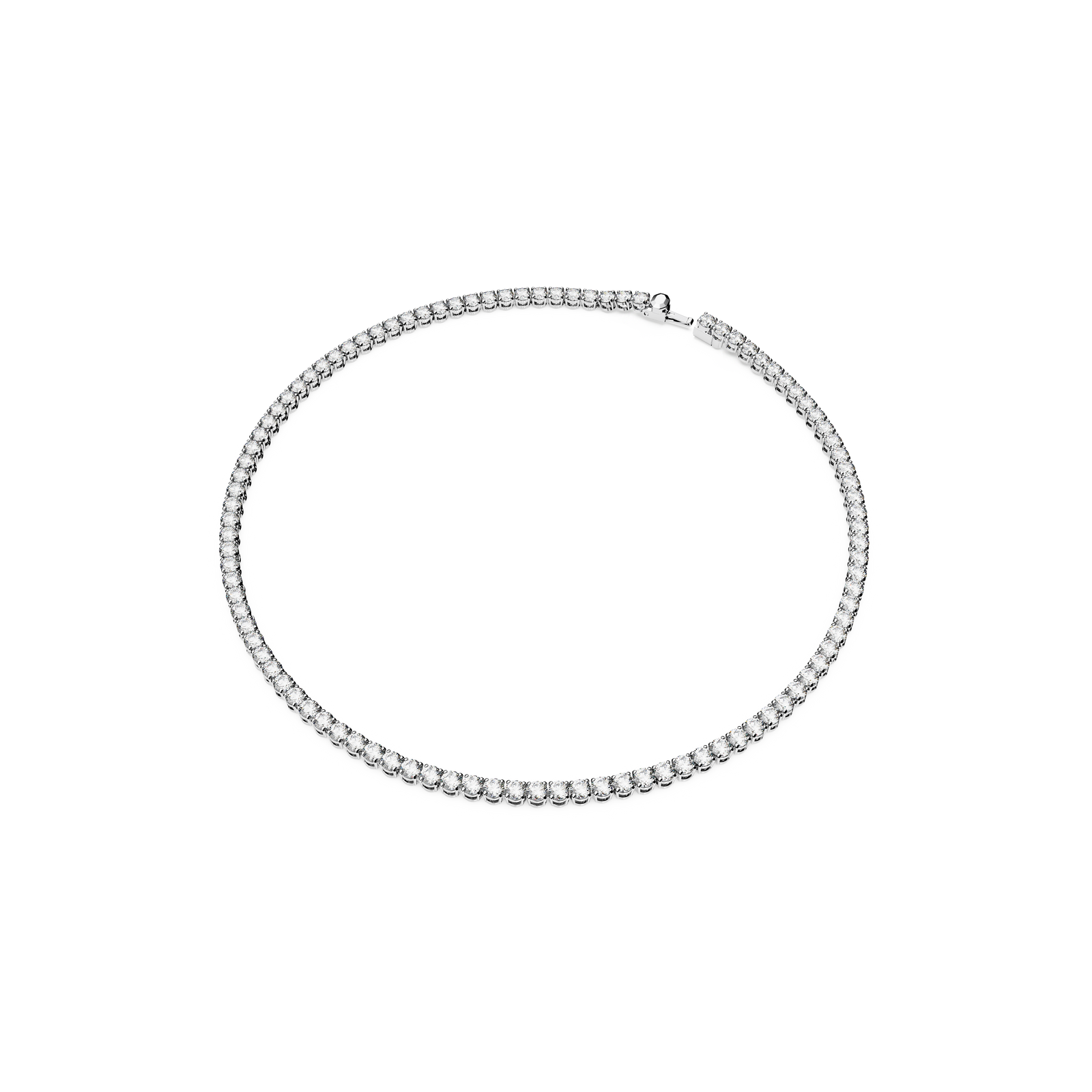 Swarovski Matrix Tennis set, Round cut, White, Rhodium plated