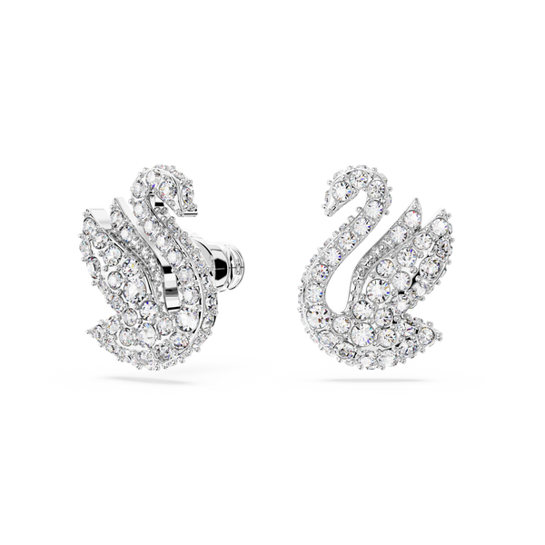 SWAROVSKI SWAROVSKI ICONIC SWAN STUD EARRINGS, SWAN, WHITE, RHODIUM PLATED 5647873