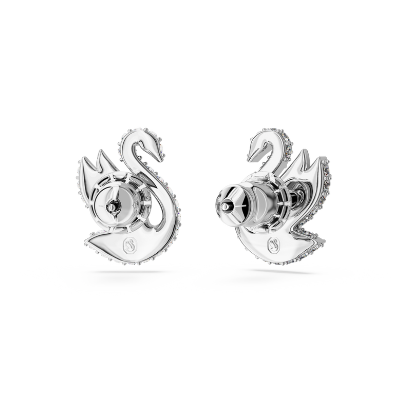 SWAROVSKI SWAROVSKI ICONIC SWAN STUD EARRINGS, SWAN, WHITE, RHODIUM PLATED 5647873