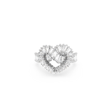 SWAROVSKI MATRIX COCKTAIL RING, MIXED CUTS, HEART, WHITE, RHODIUM PLATED