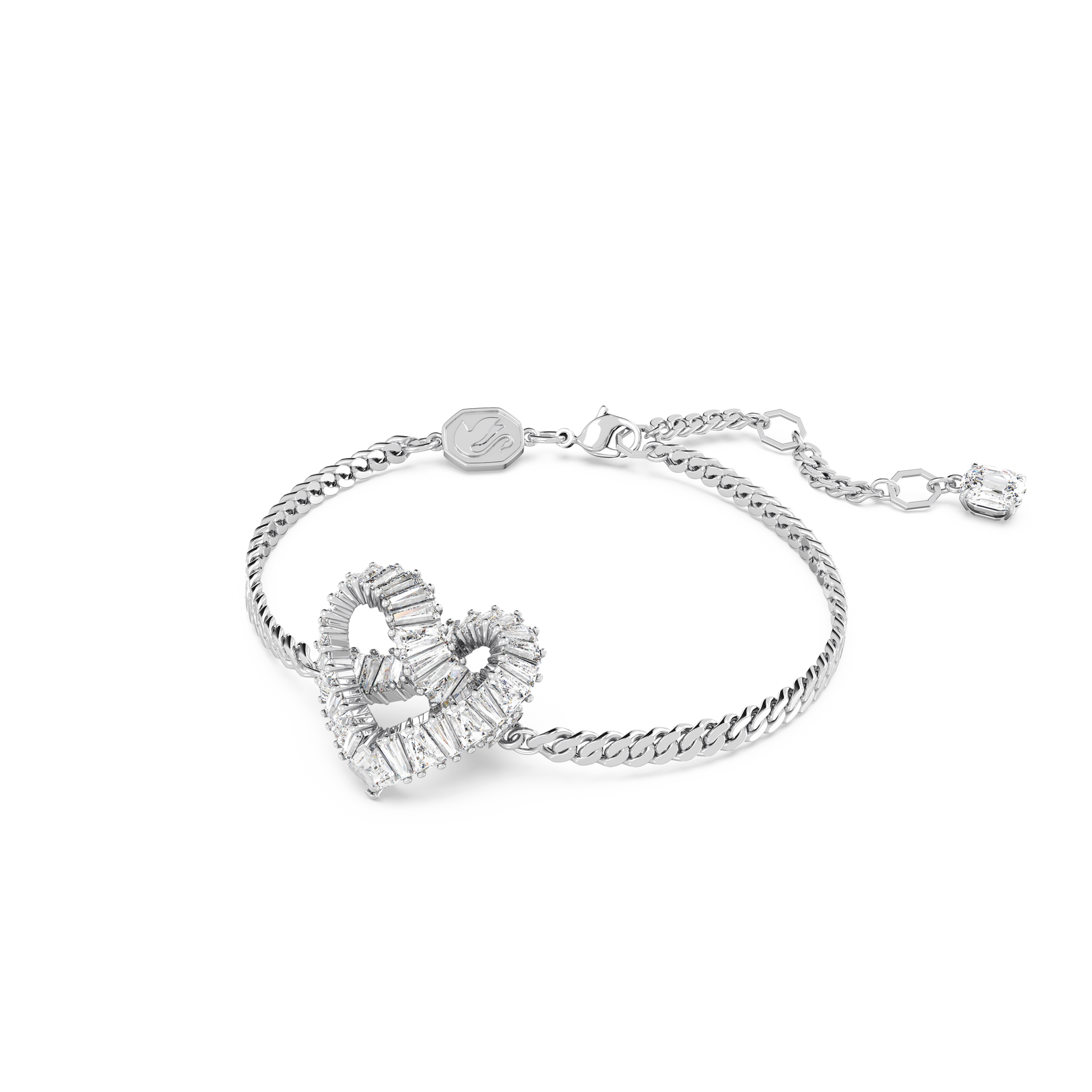 【SWAROVSKI】5648299 Matrix Heart Bracelet Matrix bracelet, Heart, White, Rhodium plated | Swarovski