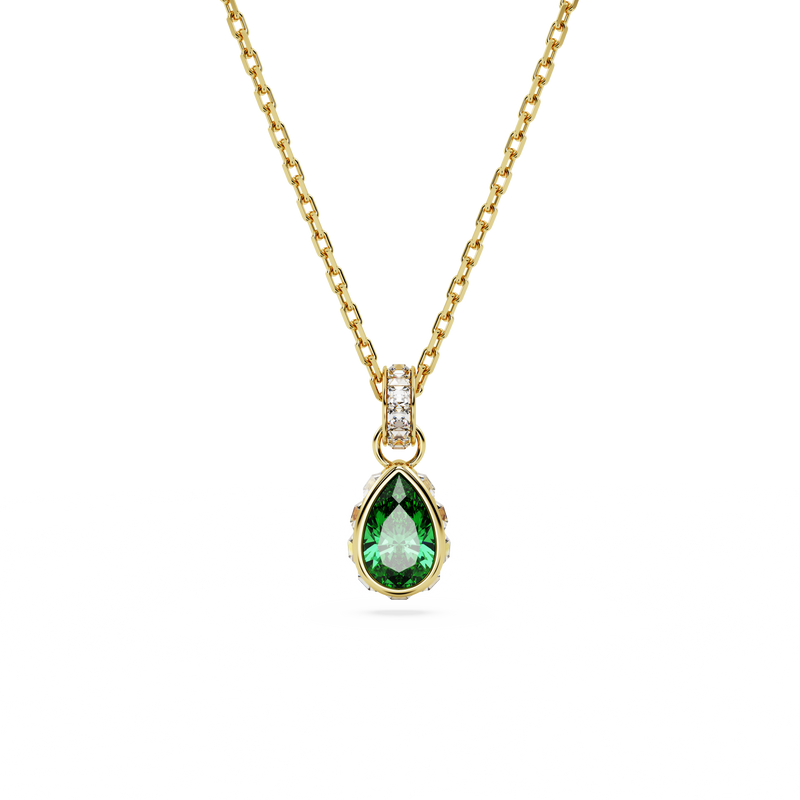 SWAROVSKI STILLA PENDANT, PEAR CUT, GREEN, GOLD-TONE PLATED 5648751