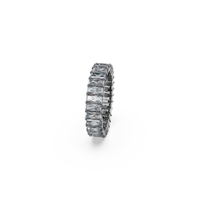 Swarovski Matrix ring, Baguette cut, Gray, Ruthenium plated 5648914 ...