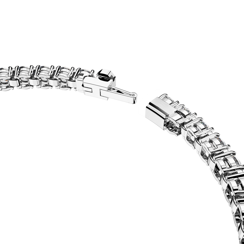 SWAROVSKI MATRIX TENNIS BRACELET, ROUND CUT, SMALL, WHITE, RHODIUM PLATED