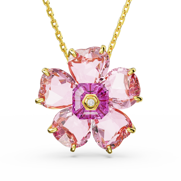 SWAROVSKI FLORERE NECKLACE, FLOWER, PINK, GOLD-TONE PLATED 5650569