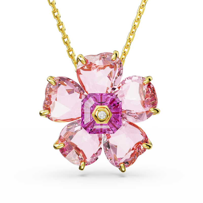 SWAROVSKI FLORERE NECKLACE, FLOWER, PINK, GOLD-TONE PLATED 5650569