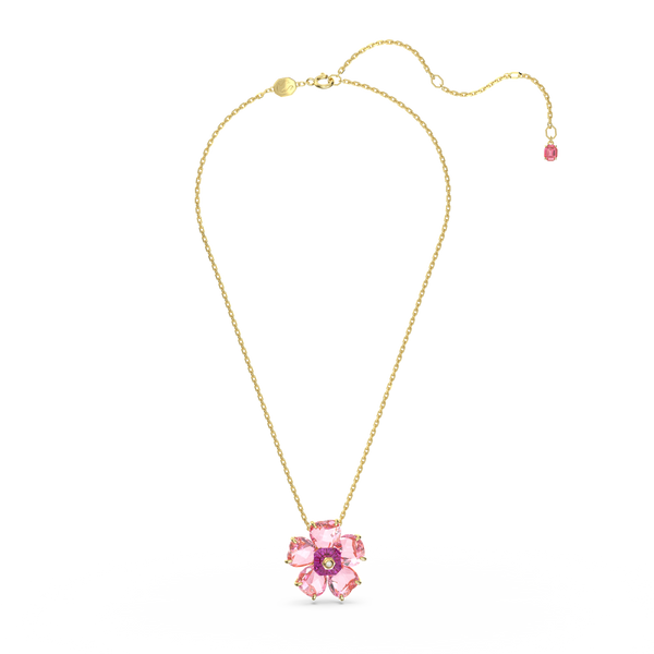 SWAROVSKI FLORERE NECKLACE, FLOWER, PINK, GOLD-TONE PLATED 5650569