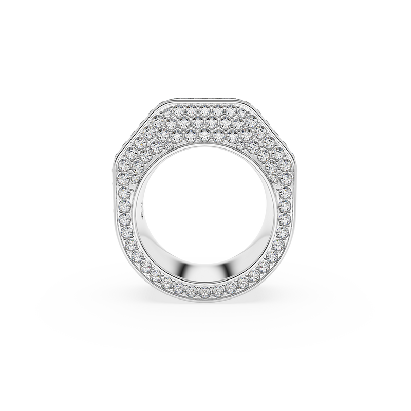 SWAROVSKI DEXTERA RING, OCTAGON SHAPE, PAVÉ, WHITE, RHODIUM PLATED