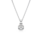 Swarovski Birthstone pendant, Square cut, April, White, Rhodium plated 5651704