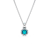 Swarovski Birthstone pendant, Square cut, December, Blue, Rhodium plated 5651707