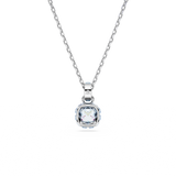 Swarovski Birthstone pendant, Square cut, March, Blue, Rhodium plated 5651794