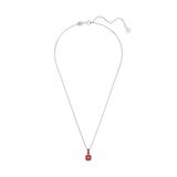 Swarovski Birthstone pendant, Square cut, July, Red, Rhodium plated 5652043