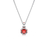 Swarovski Birthstone pendant, Square cut, July, Red, Rhodium plated 5652043