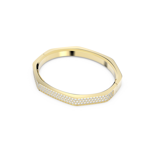 SWAROVSKI DEXTERA BANGLE, OCTAGON SHAPE, WHITE, GOLD-TONE PLATED