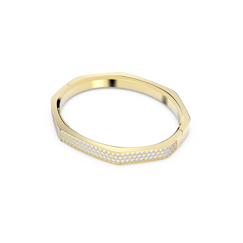 SWAROVSKI DEXTERA BANGLE, OCTAGON SHAPE, WHITE, GOLD-TONE PLATED