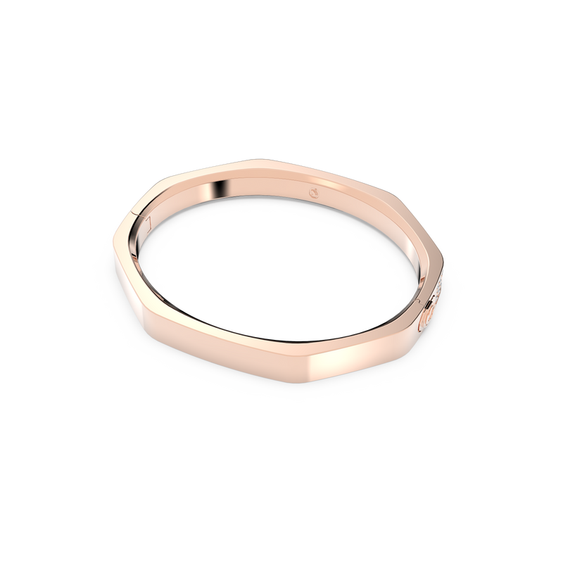 SWAROVSKI DEXTERA BANGLE, OCTAGON SHAPE, WHITE, ROSE GOLD-TONE PLATED