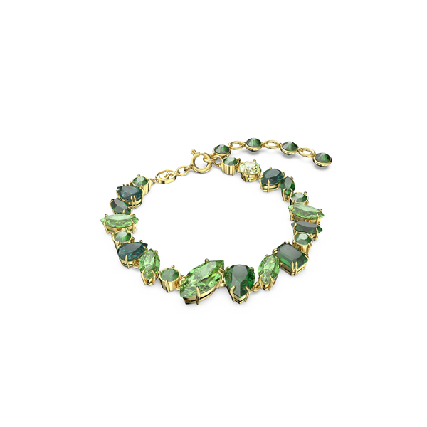 SWAROVSKI GEMA BRACELET, MIXED CUTS, GREEN, GOLD-TONE PLATED 5652822