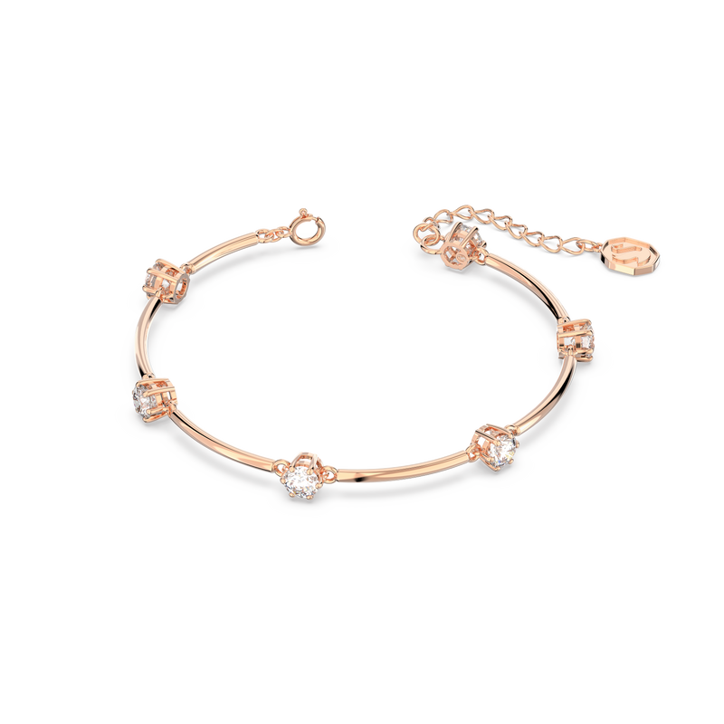 SWAROVSKI CONSTELLA BANGLE, ROUND CUT, WHITE, ROSE GOLD-TONE PLATED 5654495