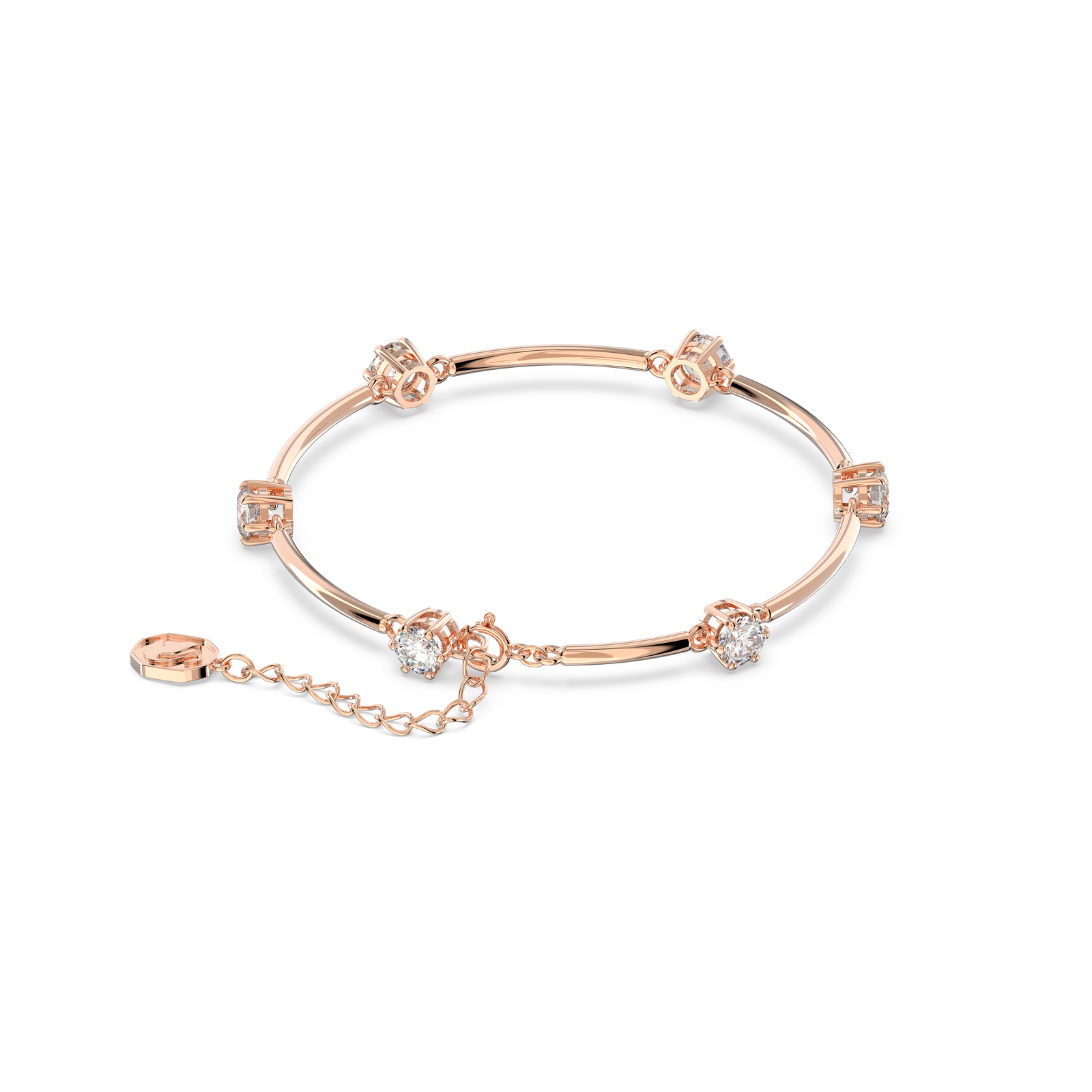 Silver Caratlane Rose Gold Bracelet Swarovski Constella Bangle