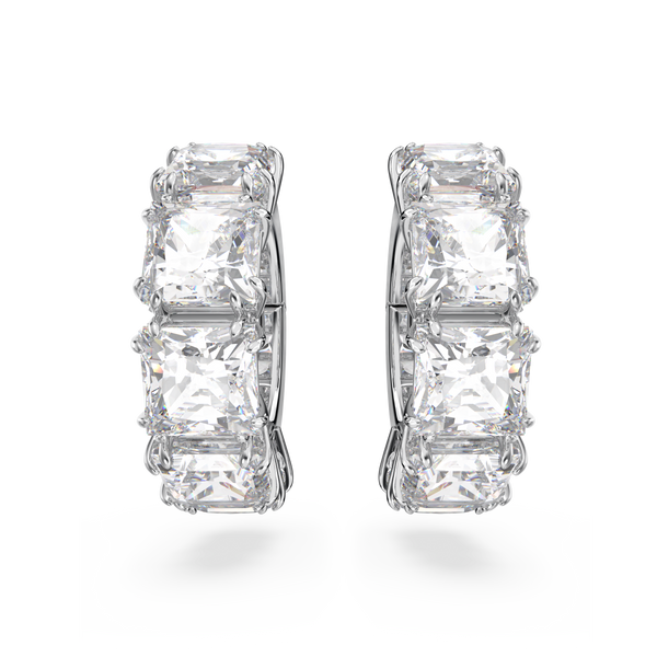 SWAROVSKI MILLENIA CLIP EARRINGS, SQUARE CUT, WHITE, RHODIUM PLATED 5654557