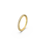 SWAROVSKI VITTORE RING, ROUND CUT, WHITE, GOLD-TONE FINISH