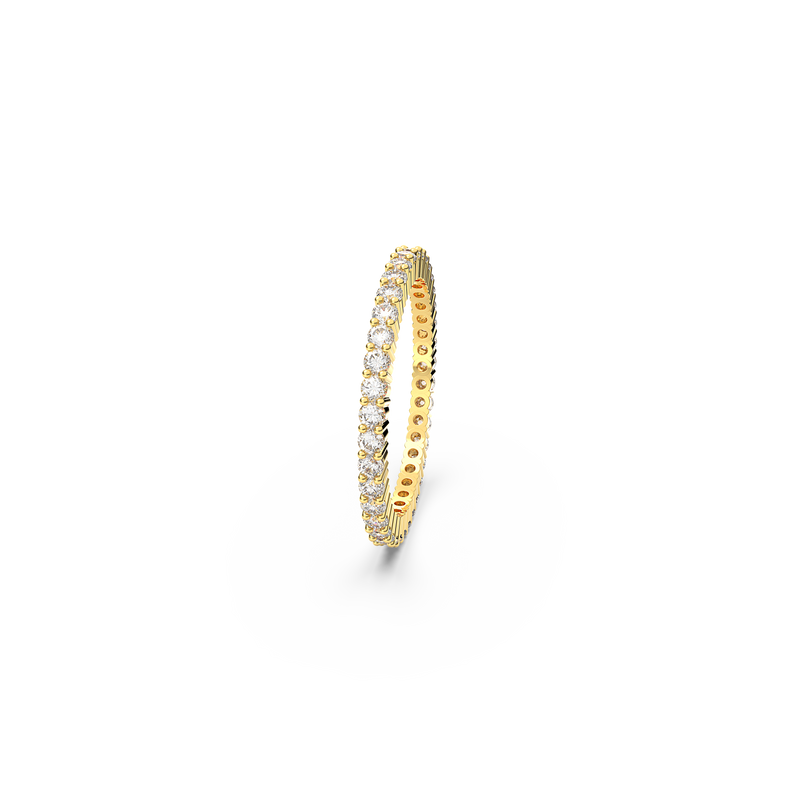 SWAROVSKI VITTORE RING, ROUND CUT, WHITE, GOLD-TONE FINISH