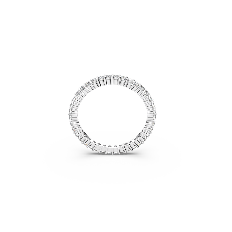 SWAROVSKI VITTORE RING, ROUND CUT, WHITE, SILVER-TONE FINISH