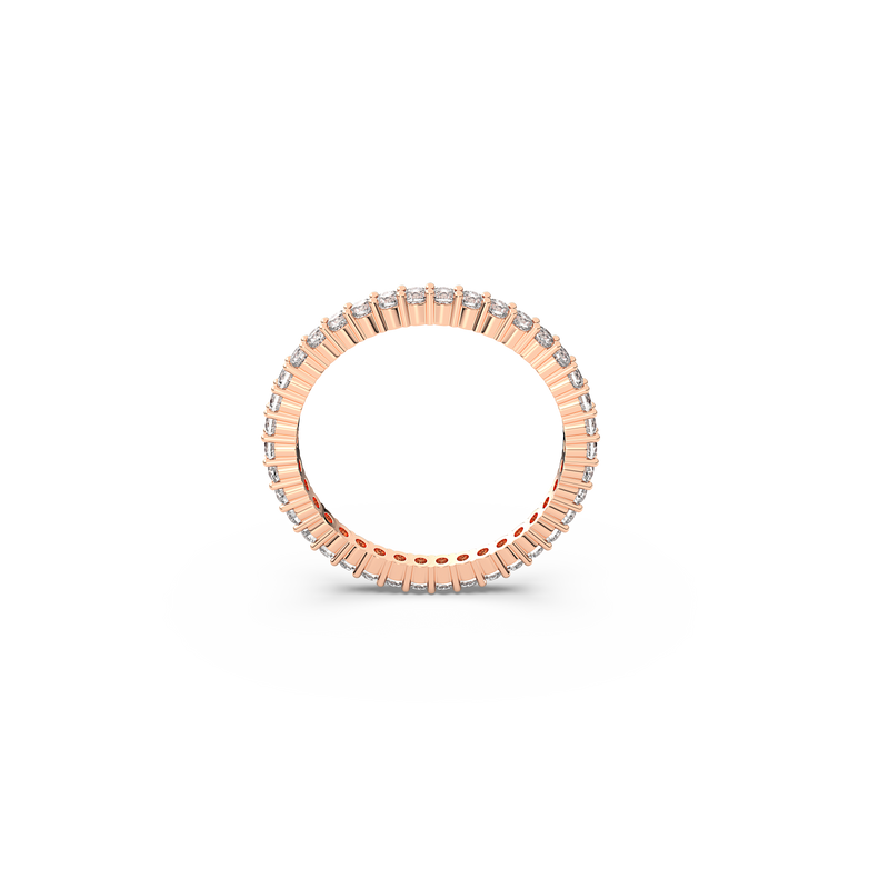 SWAROVSKI VITTORE RING, ROUND CUT, WHITE, ROSE GOLD-TONE FINISH