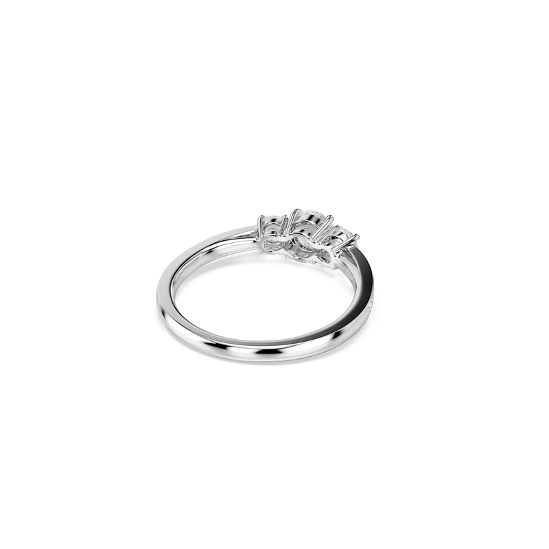 Swarovski Stilla Attract ring, Round cut, White, Silver-tone finish ...