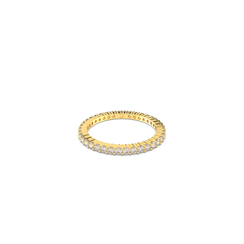 SWAROVSKI VITTORE RING, ROUND CUT, WHITE, GOLD-TONE FINISH