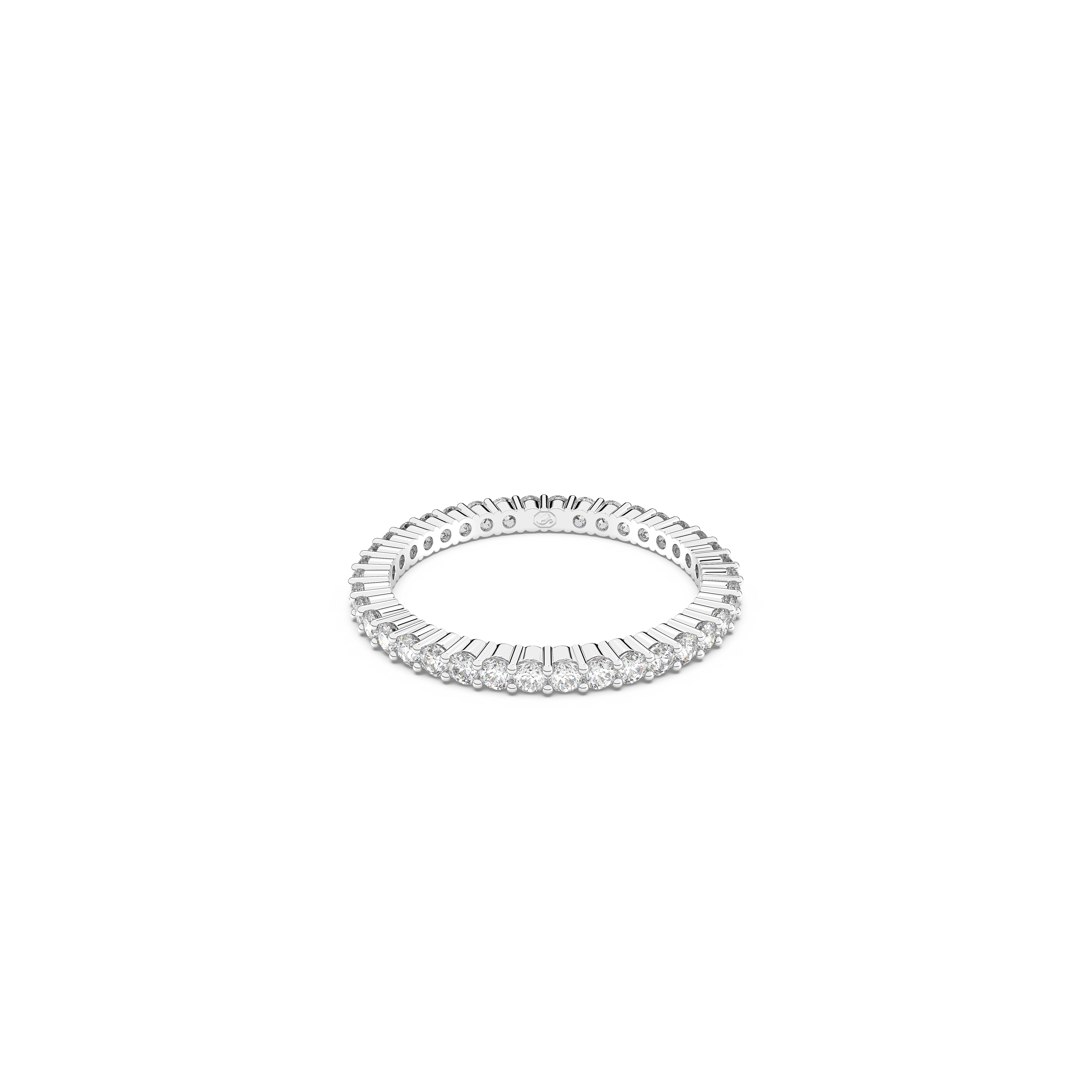 Swarovski Matrix Vittore ring, Round cut, White, Silver-tone finish ...