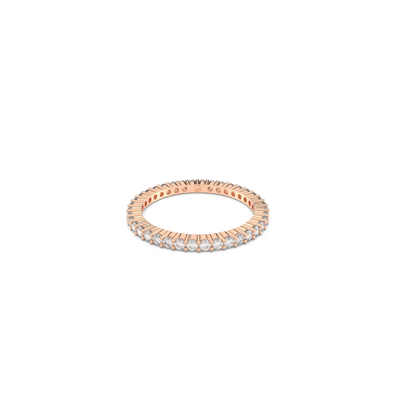 SWAROVSKI VITTORE RING, ROUND CUT, WHITE, ROSE GOLD-TONE FINISH