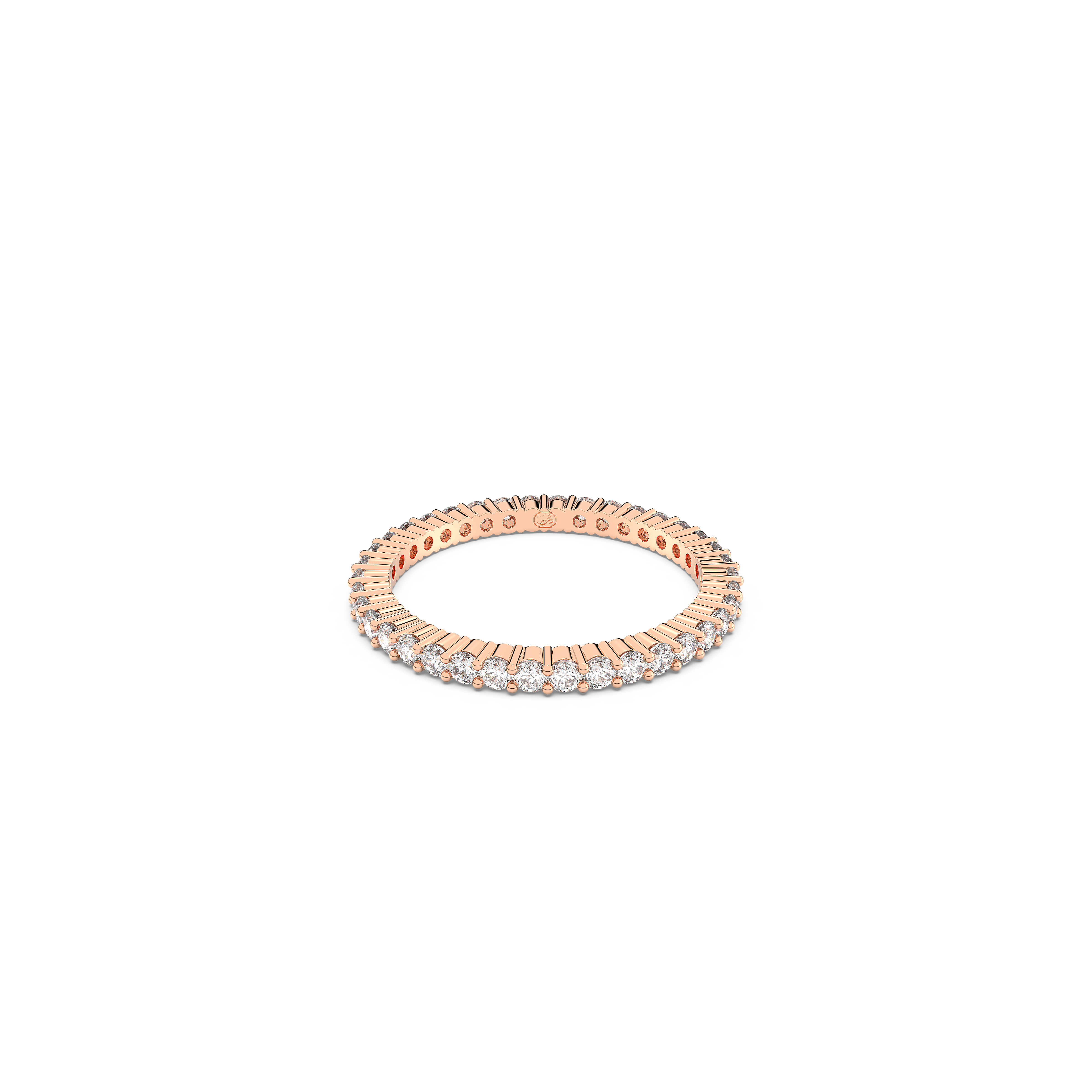 Swarovski Matrix Vittore ring, Round cut, White, Rose gold-tone plated ...