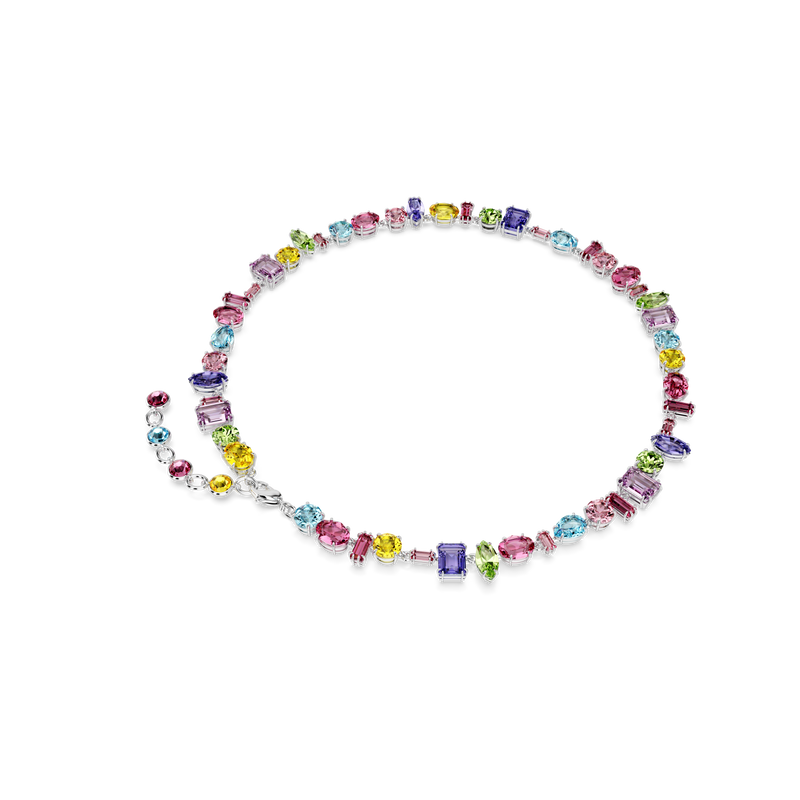 SWAROVSKI GEMA NECKLACE, MIXED CUTS, MULTICOLORED, RHODIUM PLATED 5656397