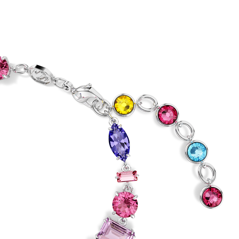 Swarovski Gema bracelet, Mixed cuts, Multicolored, Rhodium plated