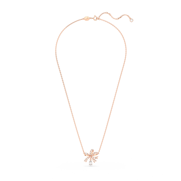 SWAROVSKI VOLTA NECKLACE, BOW, SMALL, WHITE, ROSE GOLD-TONE PLATED 5656741