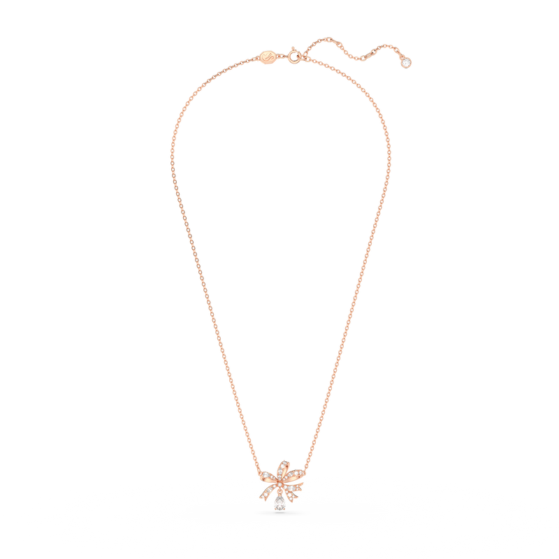 SWAROVSKI VOLTA NECKLACE, BOW, SMALL, WHITE, ROSE GOLD-TONE PLATED 5656741