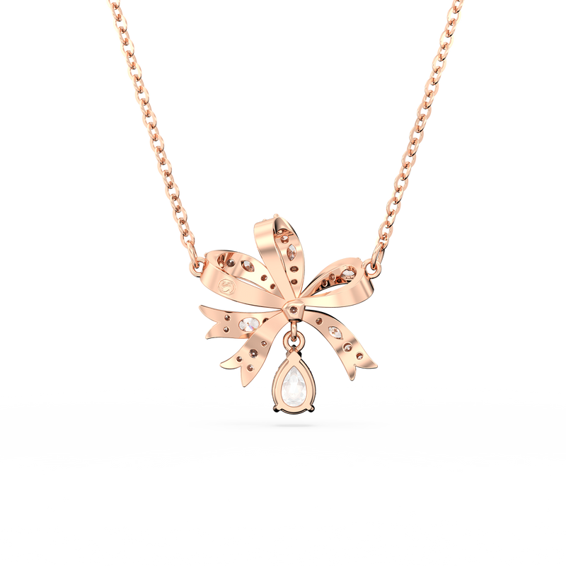 SWAROVSKI VOLTA NECKLACE, BOW, SMALL, WHITE, ROSE GOLD-TONE PLATED 5656741