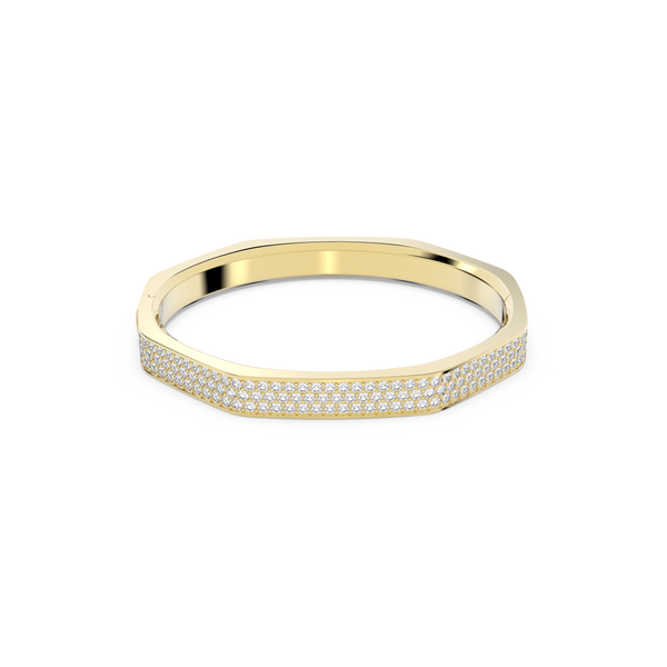 SWAROVSKI DEXTERA BANGLE, OCTAGON SHAPE, WHITE, GOLD-TONE PLATED