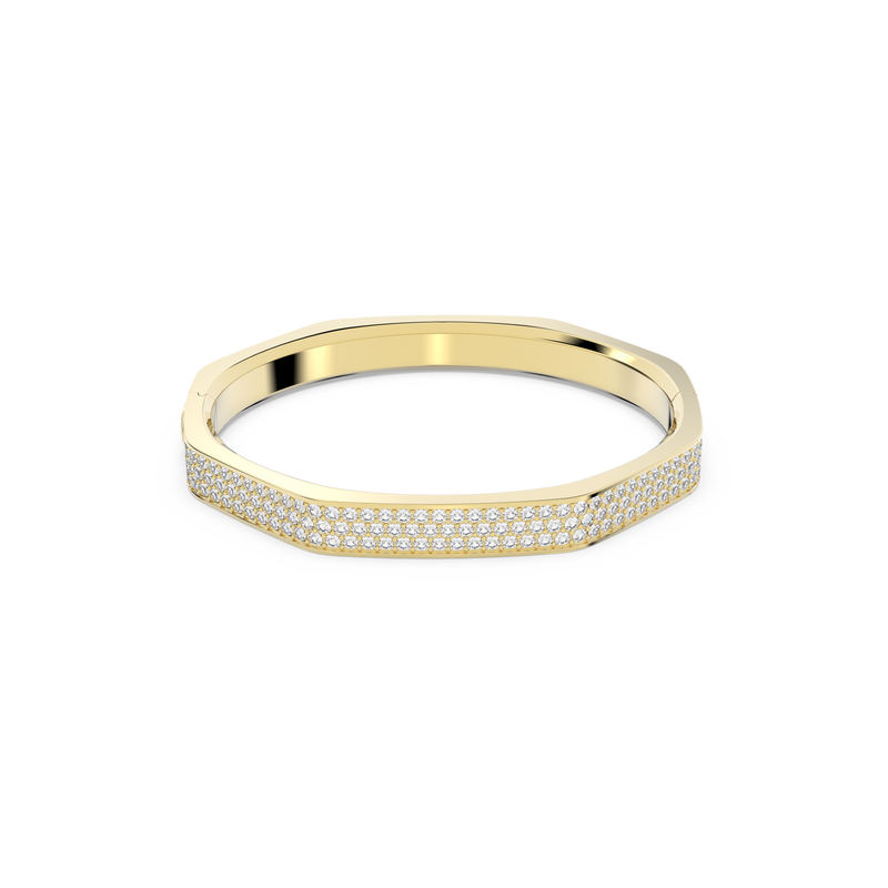 SWAROVSKI DEXTERA BANGLE, OCTAGON SHAPE, WHITE, GOLD-TONE PLATED